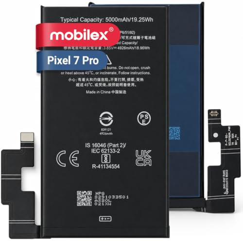 MOBILEX® Batteria GMF5Z per Google Pixel 7 Pro | 5000mAh - OEM | Ricambio interno con adesivo | Capacità originale
