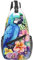 Sling Rucksack Blauer Papagei In Blumen Anti-Diebstahl Schulterrucksack Multipurpose Umhängetasche Für Sport Sportlich Einkaufen 19X39Cm