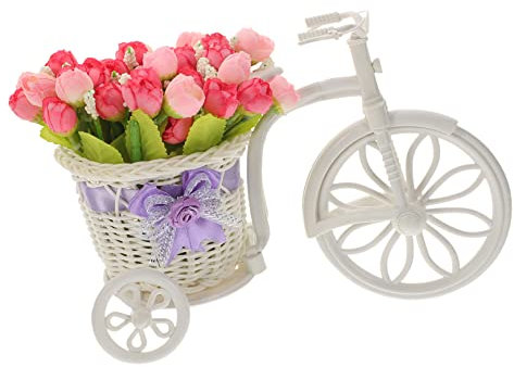 HEMOTON 1pezzi Porta Fiori Artificiale Forma Di Bicicletta Decorazione Da Tavolo Per Casa Supporto Per Piante Elegante e Chic Colore Accessori Casual Per Ogni