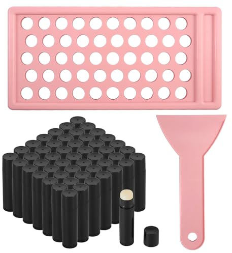 Plastic Twist up Lip Balm Tube Compact Multipurpose Empty Lipstick Tube with Filling Tray Spatula for DIY Solid Perfume Chapstick(style1)