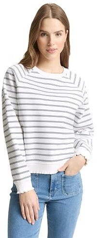 Tom Tailor Denim Damen Sweatshirt mit Raglan-Ärmeln