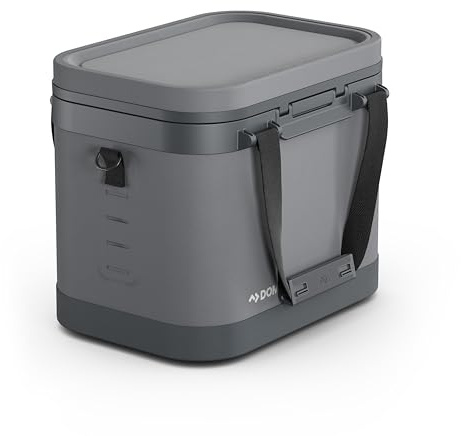 Dometic Recon Softside ZL Medium - Kühltasche Mittel 17L - Kühlbox - Grau | 25mm FrostCore Isolierung - Reißverschlussfreier Deckel - Stapelbares Design - 840D Nylon - Gepolsterter Schultergurt