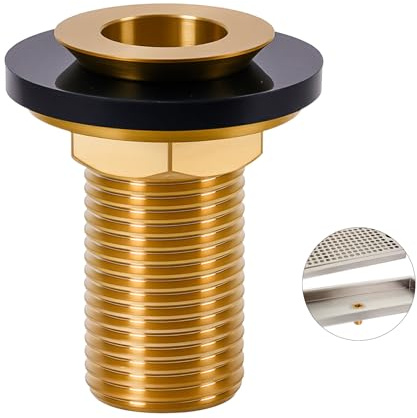 1/2 NPT Brass Drip Tray Drain Assembly Kit for Bar Sinks & Standard Trays | Leak-Proof Universal Sink Drain Tray Kit with Washer & Locking Nut, Fits Bar Kegerators & Commercial Refrigerators, 2H x 1D