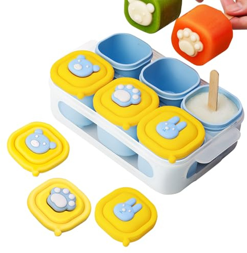 Baby Food Freezer Tray - 6 Cavity Breast Milk Ice Mold Silicone,Multifunctional Toddler Puree Organizer Box for Businesses Rental Hotel Restauran