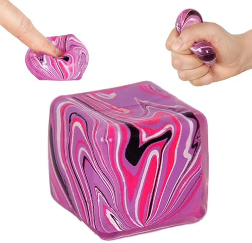 Ziporiajoy Squishy Ice Cube im Marmor-Design – Premium Fidget Toy mit fließender Textur, Lautloses Quetschspielzeug für Stressabbau (Farbe zufällig)