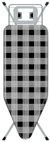 STANEW Tabla de Planchar 120 x 45 cm(Negro) | Plegable tabla planchar,Apto para planchas de vapor,Sistema de cierre de seguridad,Altura Regulable,100% Algodón