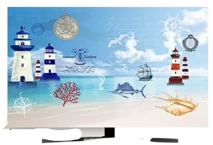Tv Cover TV Cover Proof Cover Screen Protector Monitor Cover Towel 55 Inch Hanging Cover Multi-size Universal Decoration(Color-6,47-50inch(116x67cm))