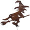 ecosoul Gartendeko Hexe mit Besen Dorn Halloween Metall Rost Deko