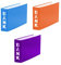 3x Bankordner / 140x250mm / für Kontoauszüge / je 1x hellblau, lila, orange