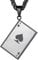U7 Black Plated, Matte Poker Ace Spades A Pendant & Wheat Chain Necklace, Stainless Steel Jewellery Necklace, GP2576H