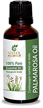 Palmarosa Oil -(Cymbopogon Martinii)- Essential Oil 100% Pure Natural Undiluted Uncut Therapeutic Grade Oil 0.33 FL.OZ