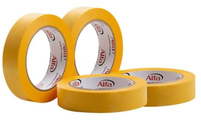Alfa 4x FineLine GOLD Washi Tape 25 mm x 50 m Profi-Qualität dünnes imprägniertes japanisches Reispapierband PREMIUM-Klebeband