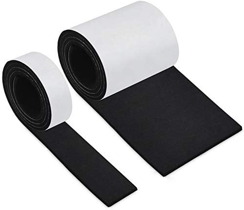 Filzgleiter Selbstklebend Schwarz, HTBAKOI Filz Selbstklebend 2 Rollen Filzband (100 * 10cm+100 * 2cm) Schneiden Sie es frei in jede Form als Möbelgleiter mit starker Haftung aus umweltfreundlichem