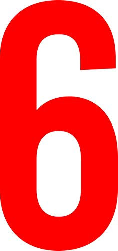 ShirtInStyle Zahlen selbsklebende Aufkleber, von 2-20cm Höhe, Mülltone, Haustür, Basteln, Boote, Nummern, Kennzeichen, Ziffer 6-12cm, Farbe rot