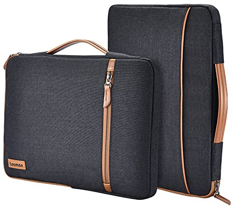 LONMEN 10.1 Inch Laptop Sleeve Case Bag with Handle Compatible with Apple 10.5 iPad Air / 10.5 11 iPad Pro / 10 Microsoft Surface Go / 10.5 Samsung Galaxy Tab S4, Brown