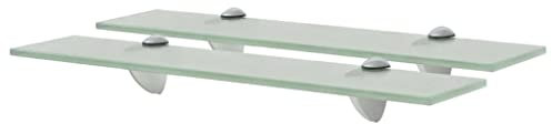 vidaXL 2X Etagères Murales Etagères Suspendues Etagères Flottantes Salon Chambre à Coucher Salle de Bain Maison Intérieur Verre 50x10 cm 8 mm