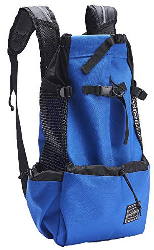 Y-W Großer Hund Rucksack, Haustier Schulter Reiser Rucksack, Belüftet Atmungsaktiv, Waschbar Fahrrad Outdoor Shopping Rucksack (XL,Blau)