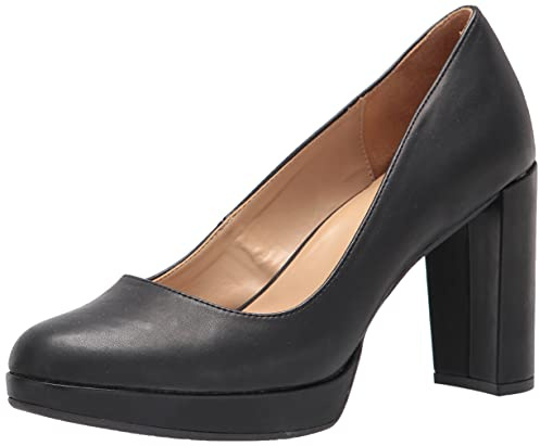 Naturalizer Womens Berlin Chunky High Heel Platform Pump,Black Smooth,11