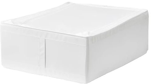 Ikea Estuche de almacenamiento de paños para el hogar, 44 x 55 x 19 cm (blanco), la tela está hecha de poliéster reciclado (302.903.62)