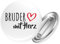 Huuraa Button Bruder mit Herz Ansteckbutton 25mm mit Motiv für die tollsten Menschen Geschenk Idee für Freunde und Familie