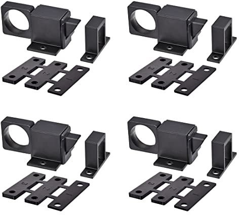 PATIKIL Porta Bullone Scrocco, 4pz Alluminio Lega Sicurezza Automatico Finestra Cancello Molla Rimbalzo Blocco, Nero