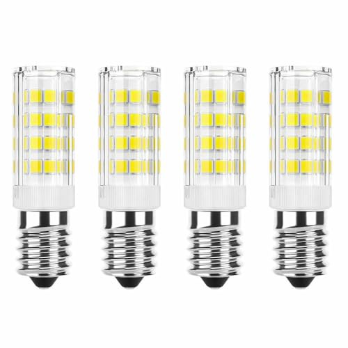Jiotouhu e14 led kaltweiß Glühbirne 6500k, 5W entspricht 50W Glühlampe, AC 220V–240V, nicht dimmbar, 500lm, 360 Grad Abstrahlwinkel, für Dunstabzugshauben/Kronleuchter, 4 Stück
