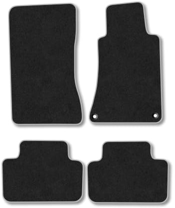 Mercedes C-Class (2001-2008) [Estate, Saloon] Carpet Car Mats | Grey Edge Trim Tailored Fit Floor Mats Full Coverage Protection Accessories Easy Clean Anti Slip Made in the UK
