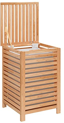 vidaXL Laundry Basket 45x45x65 cm Solid Wood Walnut