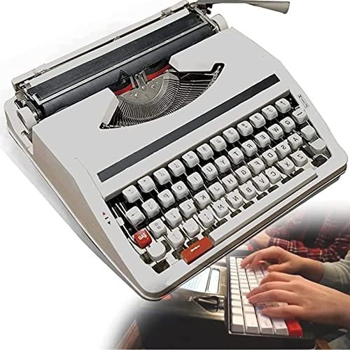 LMYYDES Vintage Schreibmaschine für eine nostalgische Flow Machine Schreibmaschine, altmodische manuelle Schreibmaschine, tragbare Flexible Tasten, klare Handschrift