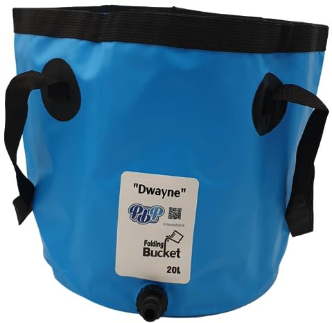 PBP Handy Folding Bucket 20L - DWAYNE With Quick Hose Connector (Blue)