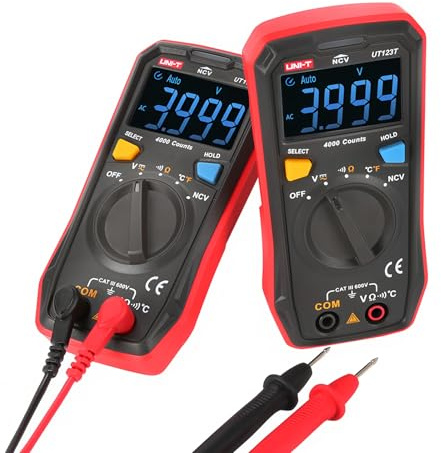 UNI-T Uni-trend Multimeter meter UT123/UT123T : Mini Digital Multimeter;AC DC Voltage meter;Resistance(Ohm) Temperatue tester;NCV/Continuity Test/EBTN Color Screen(UT123T)