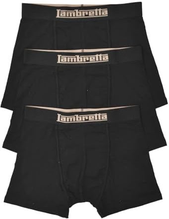 Lambretta Mens 3 Pack Boxers Black S