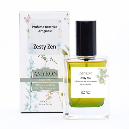 Botanischer Duft Zesty Zen AMYRON, hergestellt mit 100% natürlichen Inhaltsstoffen auf Basis von ätherischem Öl von Mandariono Grün.