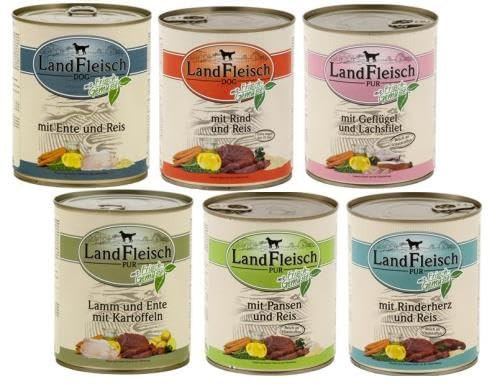Landfleisch Dog Adult 48 x 400 g Dosen - max. 5 Sorten wählbar Hundefutter