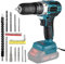 ConBlom Cordless Drill Set for Makita 18V Battery, 25+3 Torque Setting Power Drills, 1/2 Inch Keyless Chuck Brushless Compact Hammer Drill/Driver Bits Tool (Battery Not Included)
