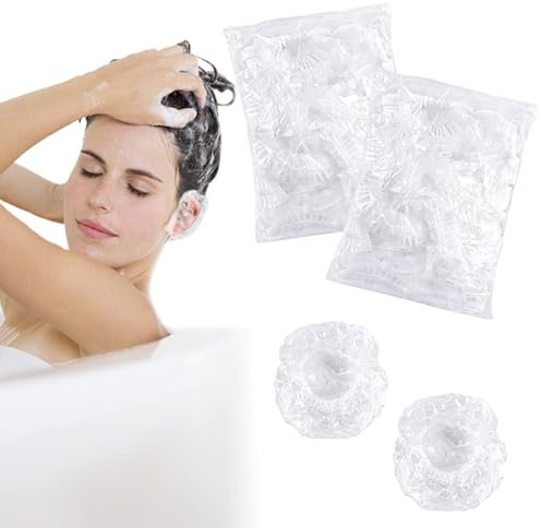 TRKETK 200 Pièces Protecteurs d'Oreille Jetables, Protège-Oreilles Imperméables Protège-Oreilles Transparents Élastique Plastique Protection Cache-Oreilles pour Teinture Capillaire, Douche, Baignade
