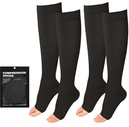 Evolyline 2 Paar Medizinische Kompressionsstrümpfe Damen & Herren 20-30 mmhg Klasse 2, Kompressionssocken ThrombosestrüMpfe Damen Flug, StüTzstrümpfe Stützstrumpfhose füR Krampfader KnöChel