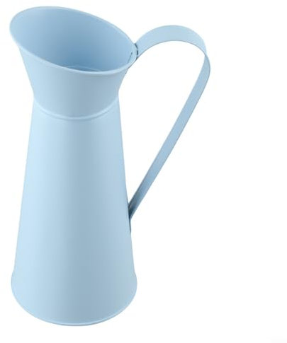 Krug Vase Metall Vintage Shabby Chic Blumenvase Krug Krug Krug Blau Hochzeit Heimdekoration dekorativer Behälter 20 cm Höhe