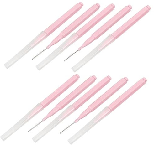 Cabilock 10pcs Shower Head Cleaning Brush Cleaner Picks, Multi-function Mini Hole Cleaner Tool for Shower Nozzle Gap Anti-clogging, Household Bathroom Cleaning Accessory, Pink