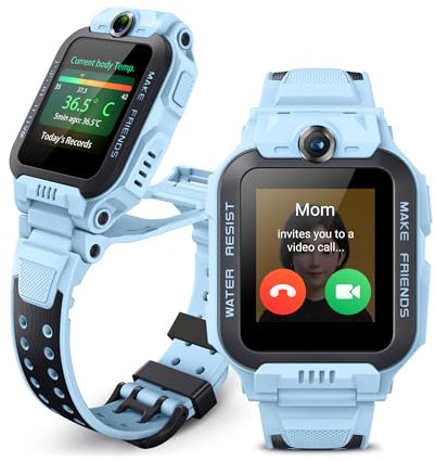 imoo Z7 Watch Phone Kinder-Smartwatch, Smartwatch mit Zwei-Wege-HD-Videoanruffunktion mit Langer Laufzeit, GPS-Uhr für Kinder mit Echtzeit-Positionierung und 14-tägigem Verlauf (blau)