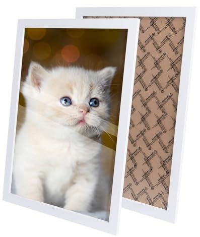 Generisch Bilderrahmen 50x75 Weiß, Holz MDF Rahmen mit Bruchsicherem Glas, Rahmen 75x50 Puzzle Wandrahmen, Moderner Fotorahmen für Collage, Puzzles & Poster