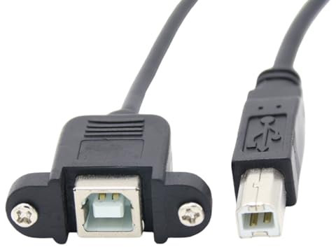 Yooghuge Printer Cord USB2.0 Extension Cable USB2.0 Type B To Type B Cable For Printer With Sturdy Panel Mount And Plugs And Play