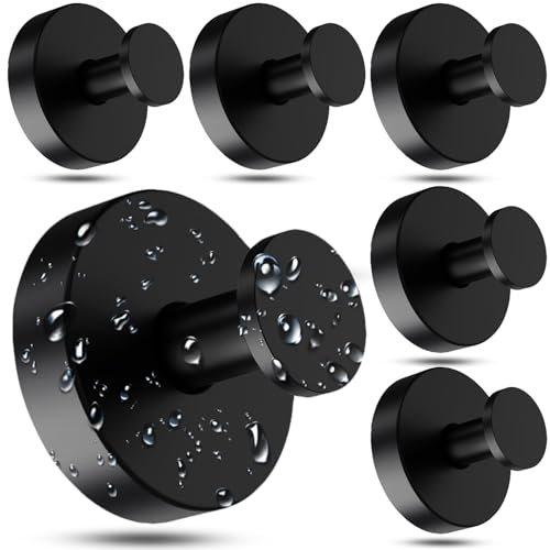 DMHYZTE Ganci Ventosa in Acciaio Inox, 6 Pezzi Ventose Appendi Accappatoi,Gancio Asciugamano a ventosa, Appendi Accappatoio a Parete, Ganci a Ventosa Super Resistenti per Bagno Cucina Ufficio Chambres