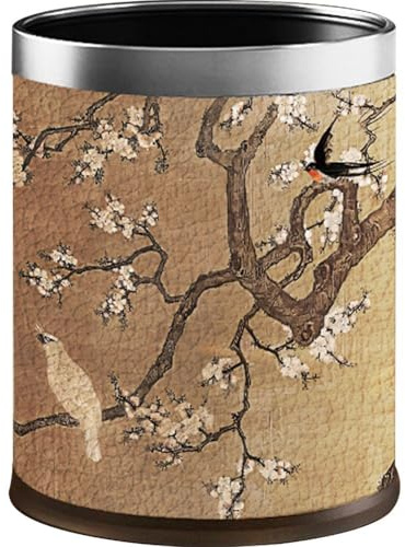Hrippy Papelera De Cuero De Estilo Antiguo, Papelera para Hogar, Papelera, Papelera, Papelera, para Sala De Estar Y Dormitorio