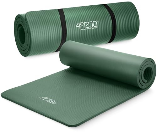 4FIZJO Fitnessmatte mit Tragegurt, Abm. 180x60 cm, NBR-Schaumstoff, Rutschfest, Komfort, In & Outdor, Pilatesmatte, Yoga Matte, Sportmatte, Gymnastikmatte, Trainingsmatte