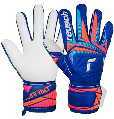 Reusch Torwarthandschuhe Erwachsene | zuverlässiger Grip mit Naturlatex | ergonomische Passform & robustes Design, für Training & Spiel, geeignet für Kunstrasen & Naturrasen, Größe 7-11, Attrakt Grip