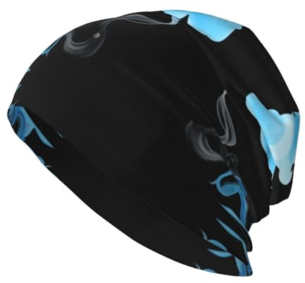 HJFCZH Diffuse Blue Smoke Printing Erwachsene Strickmütze Casual Bean Cap Elastische Krempe Hut Unisex