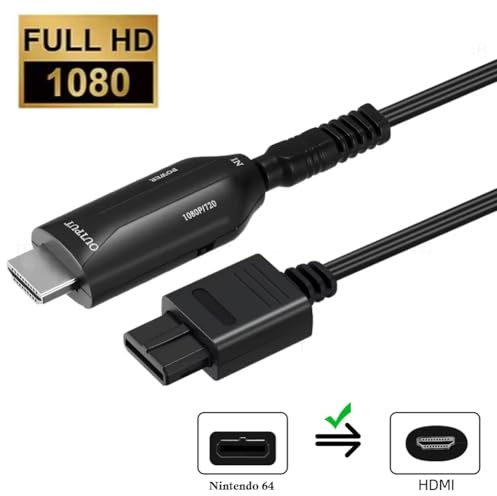 Câble GameCube vers HDMI 1080p – 1 m – Adaptateur Vidéo Audio Plug & Play pour Game Cube – Connexion HDMI Directe – Straße Game®