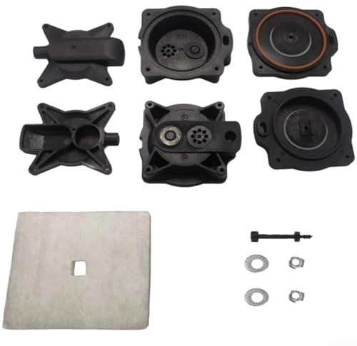 Air Pump Diaphragm Rebuild Kit for HP-100 and HP-120 Septic Air Pumps, Plastic Replacement Kit with Installation Instructions