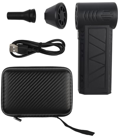 ARMYJY Mini-Turbo-Gebläse mit LED, kabelloser Luft-Staubwedel für Auto-Tastatur, Schnee, kompakter Handheld-für Laubbläser für Zuhause und draußen, Schwarz